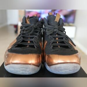 Nike Air Foamposite One Black Metallic Copper Leather Shoes 13 Men